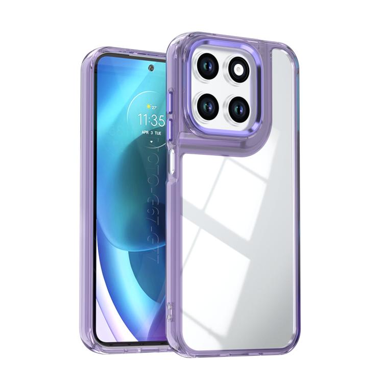 For Motorola Moto G Max / G87 / G77 5G Shine High Transparency Acrylic Phone Case(Purple)