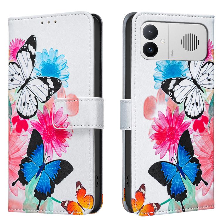 

For Redmi K90 Max 5G Colored Drawing Pattern Vegan Leather Phone Case(Butterflies)