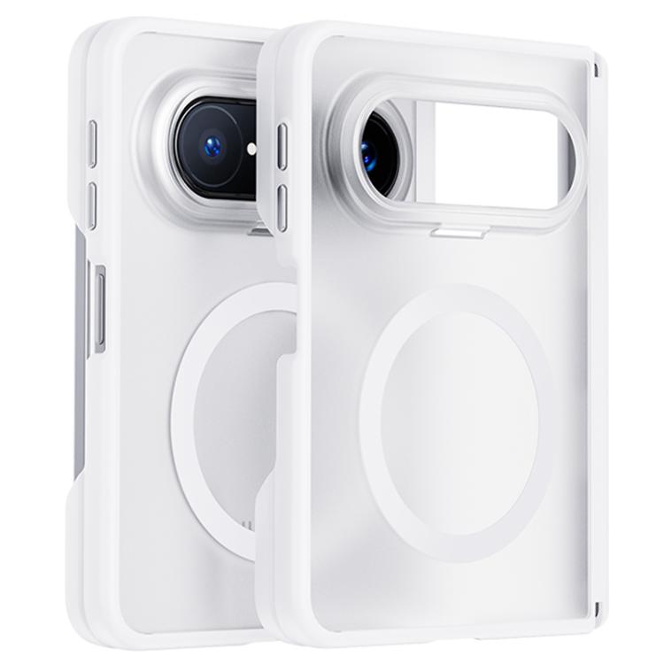 

For Huawei Pura X Max Boundless Transparent Series Skin Feel Frosted Clear Magnetic Phone Case(Transparent White)