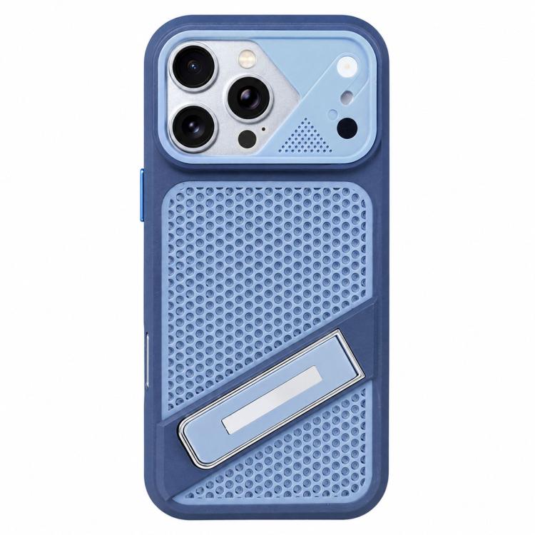 For iPhone 12 Pro Max Ice Peak Cooling Liquid Silicone Invisible Holder Phone Case(Blue) — купить у Sunsky-online WW