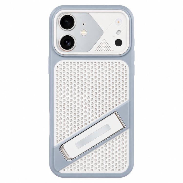 For iPhone 11 Ice Peak Cooling Liquid Silicone Invisible Holder Phone Case(Grey)