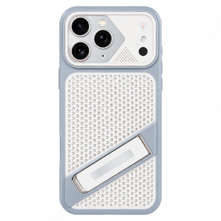 For iPhone 11 Pro Ice Peak Cooling Liquid Silicone Invisible Holder Phone Case(Grey)