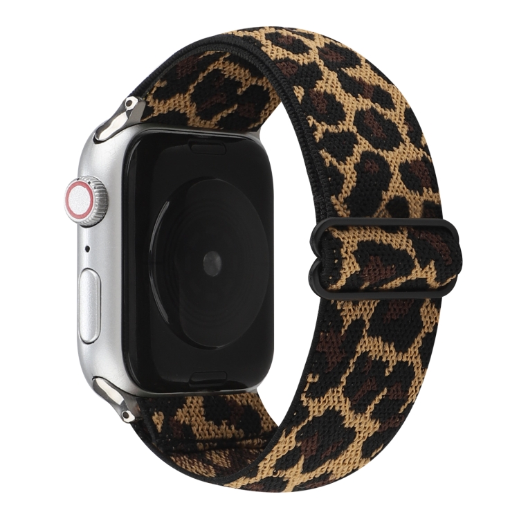 

Ethnic Style Buckle Watch Band For Apple Watch Series 7 41mm / 6 & SE & 5 & 4 40mm / 3 & 2 & 1 38mm(Brown Leopard)