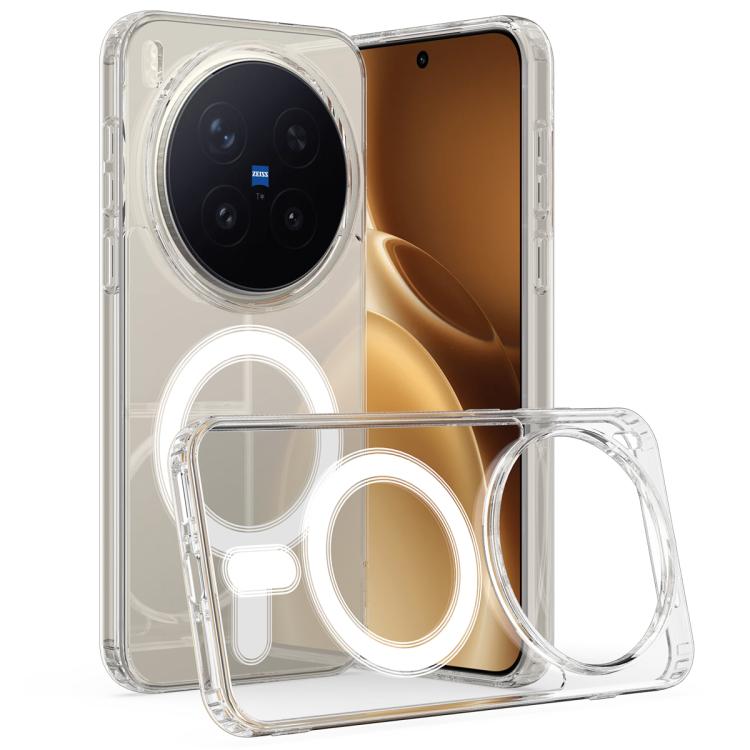 For vivo X300 Pro 5G MagSafe Clear Acrylic PC Hybrid TPU Phone Case(Transparent)