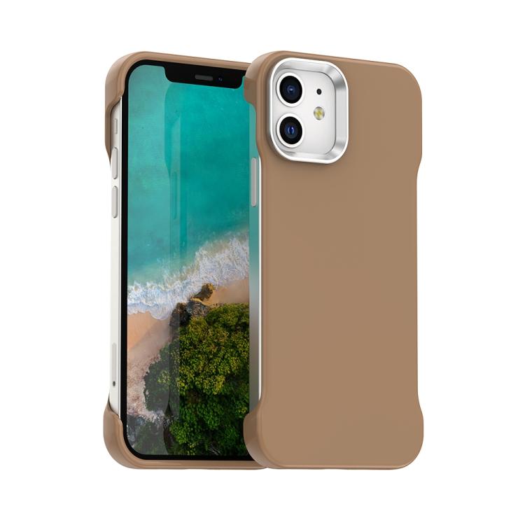 For iPhone 12 Ultra-Slim Frameless TPU + PET + PC Shockproof Phone Case(Brown)