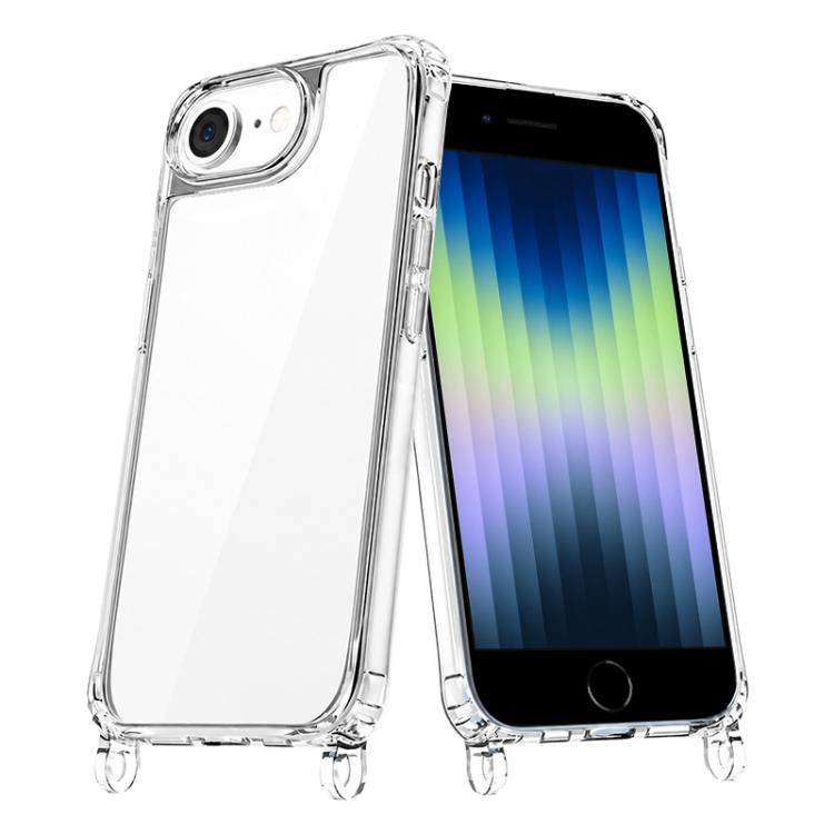 For iPhone SE 2022 / SE 2020 / 7 / 8 Clear Acrylic Airbag Phone Case with Lanyard Holes(Transparent)