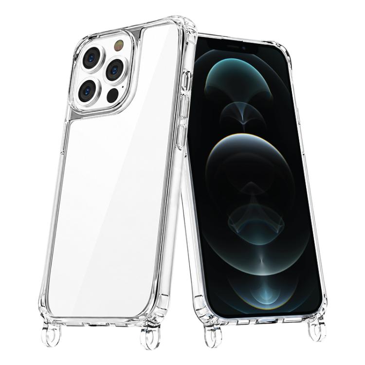 

For iPhone 12 / 12 Pro Clear Acrylic Airbag Phone Case with Lanyard Holes(Transparent)