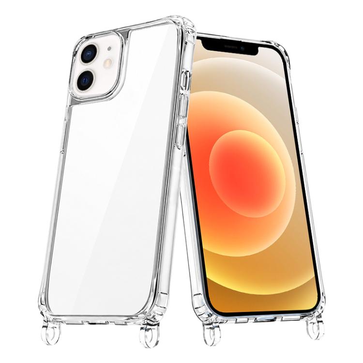 

For iPhone 12 mini Clear Acrylic Airbag Phone Case with Lanyard Holes(Transparent)