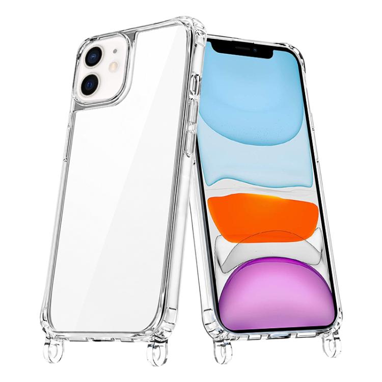 

For iPhone 11 Clear Acrylic Airbag Phone Case with Lanyard Holes(Transparent)