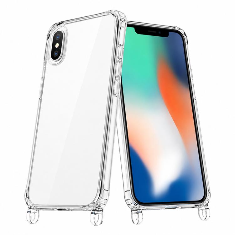 

For iPhone X / XS Clear Acrylic Airbag Phone Case with Lanyard Holes(Transparent)