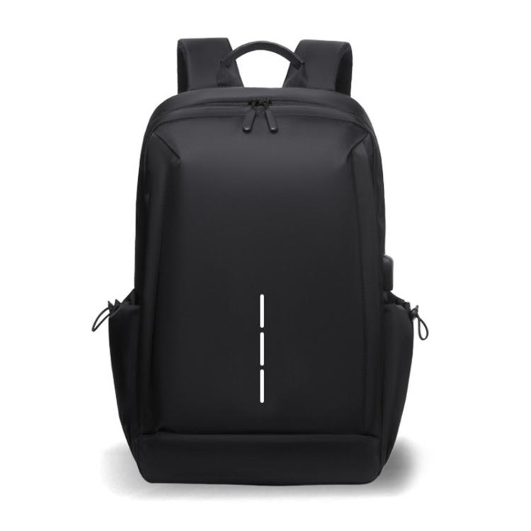 

OUMANTU 2316 Multifunctional Business Vertical Stripe Logo Backpack Laptop Bag(Black)