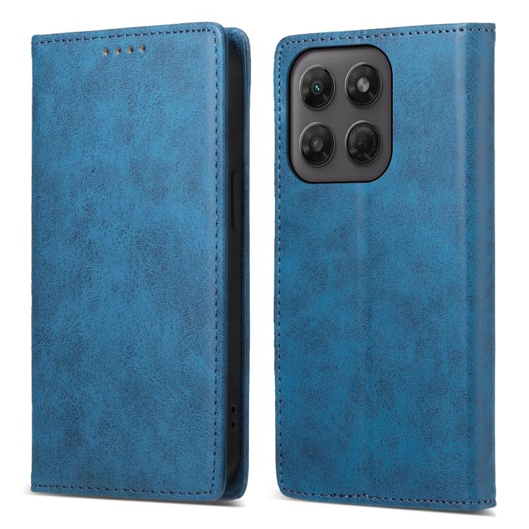 

For Motorola Moto G47 / G37 / G37 Power 5G Business Solid Color Magnetic RFID Leather Phone Case(Blue)