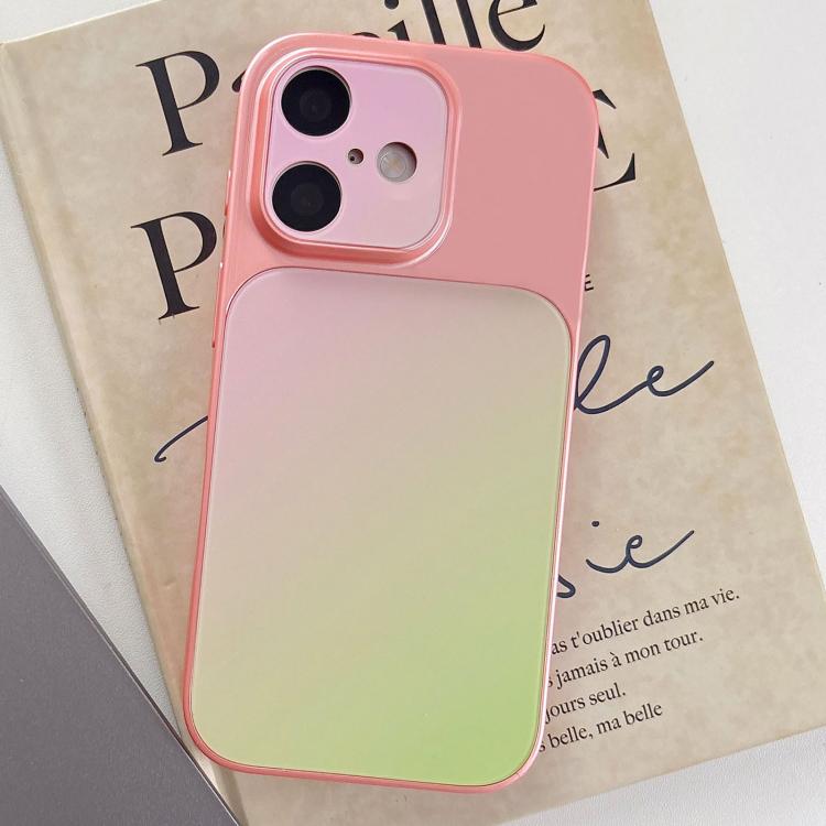 For iPhone 16 Matte Finish Gradient Color Acrylic + PC Phone Case(Pink)