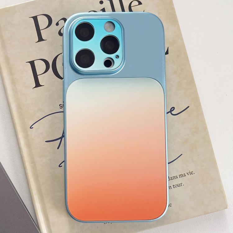 For iPhone 13 Pro Matte Finish Gradient Color Acrylic + PC Phone Case(Blue)