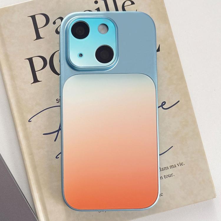 For iPhone 13 Matte Finish Gradient Color Acrylic + PC Phone Case(Blue)