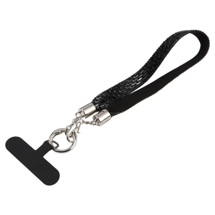 

Sparkling Rhinestone Phone Charm Strap(Black)