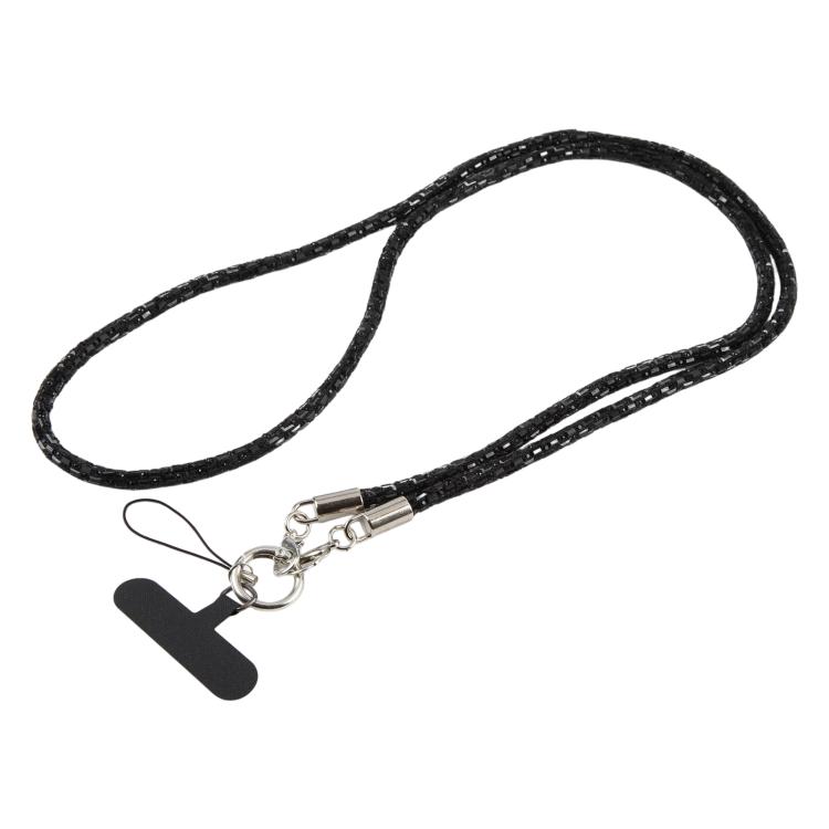 Flashing Square Phone Long Lanyard with Pad(Black)