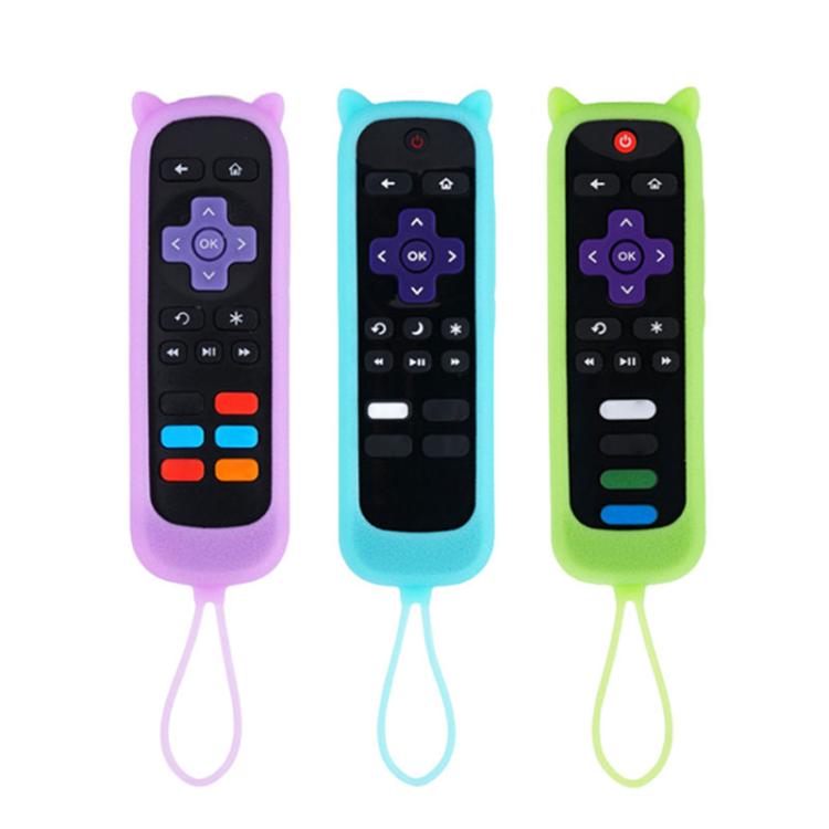 

For TCL Roku TV Remote XDcase 3pcs Cute Cat Ears Silicone Protective Case with Mini Strap(Luminous 3-Color)
