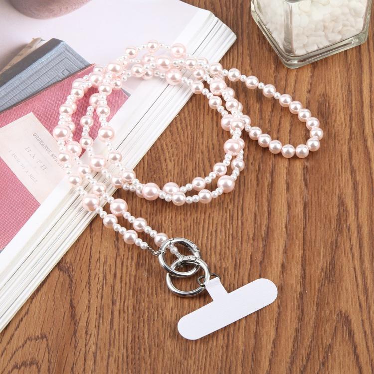 

Glossy Pearl Phone Chain Crossbody Phone Lanyard with Tether Pad for Women Girls(Pink)