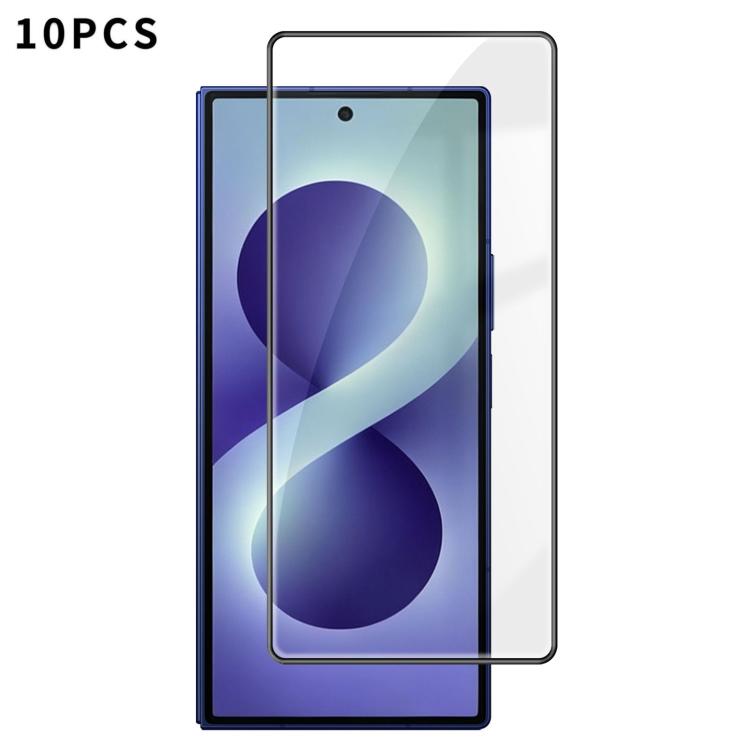 For Galaxy Z Fold8 Ultra 5G Outer Screen Kalebol 10pcs High-Aluminum Screen-Printed Full-Coverage Anti-Fingerprint Black-Bordered HD Tempered Glass Film