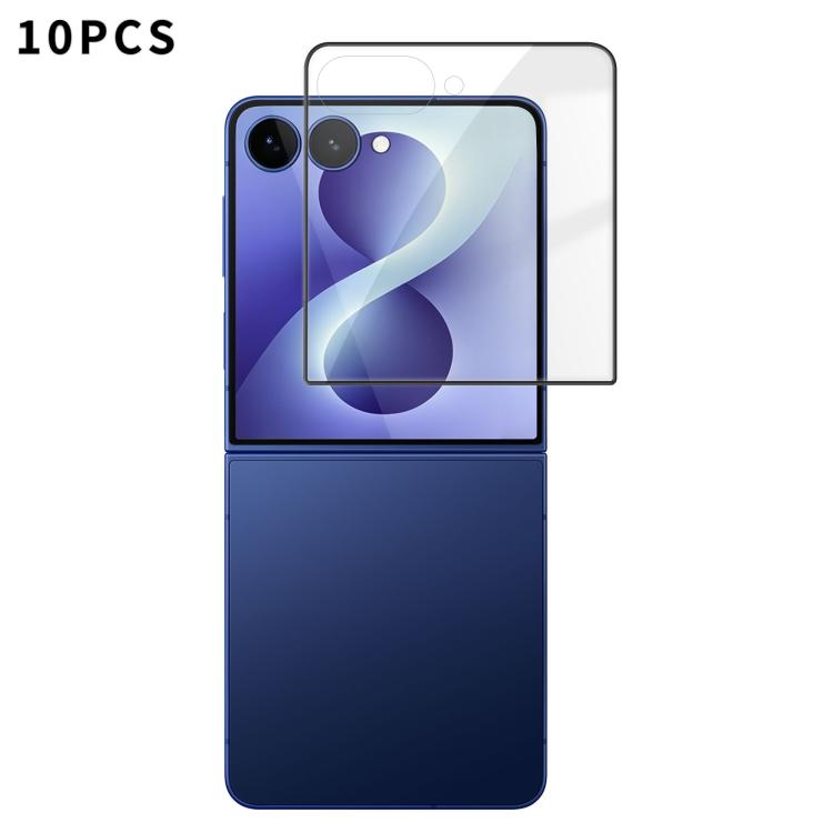For Galaxy Z Flip8 5G Outer Screen Kalebol 10pcs High-Aluminum Screen-Printed Full-Coverage Anti-Fingerprint Black-Bordered HD Tempered Glass Film