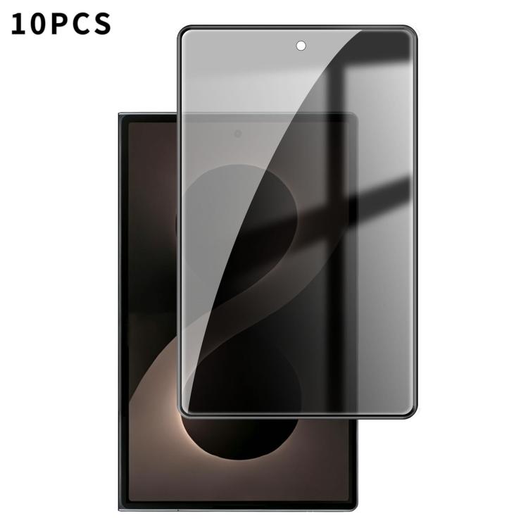 For Galaxy Z Fold8 5G Outer Screen Kalebol 10pcs High-Aluminum Screen-Printed Full-Coverage Black-Border Privacy Tempered Glass Film