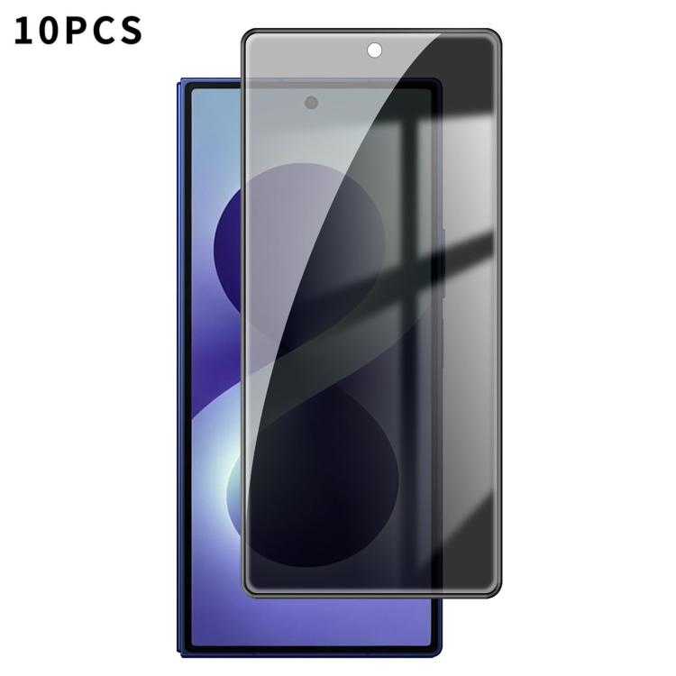 For Galaxy Z Fold8 Ultra 5G Outer Screen Kalebol 10pcs High-Aluminum Screen-Printed Full-Coverage Black-Border Privacy Tempered Glass Film