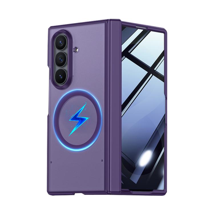 For Galaxy Z Fold8 Ultra 5G Intergrated Shell And Flim Skin Feel Translucent Frosted Magnetic Phone Case(Purple)