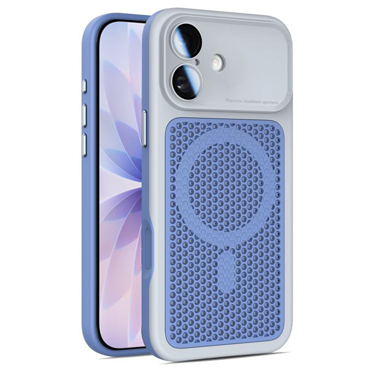 For iPhone 17 Armor Shield Mesh Cooling Magnetic Phone Case with Lens Film(Grey)