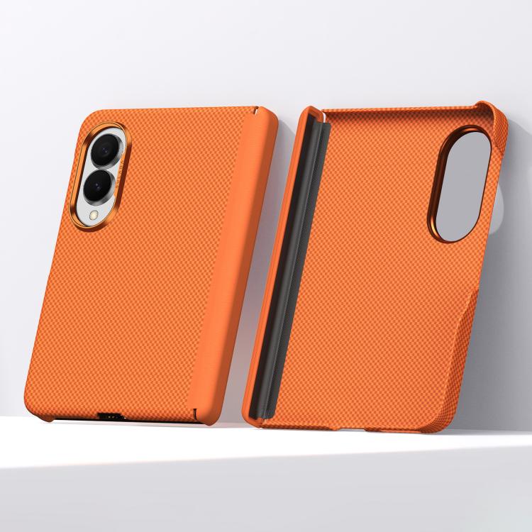 For Galaxy Z Fold8 5G SULADA Kevlar Grid Patterned Skin Feel Phone Case(Orange)