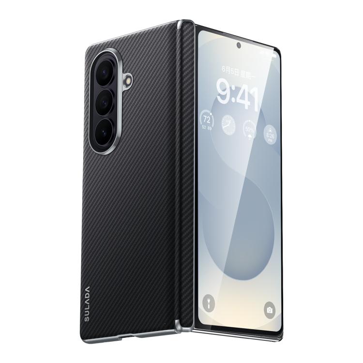 

For Galaxy Z Fold8 Ultra 5G SULADA 600D Kevlar Texture PC Shockproof Phone Case(Black)
