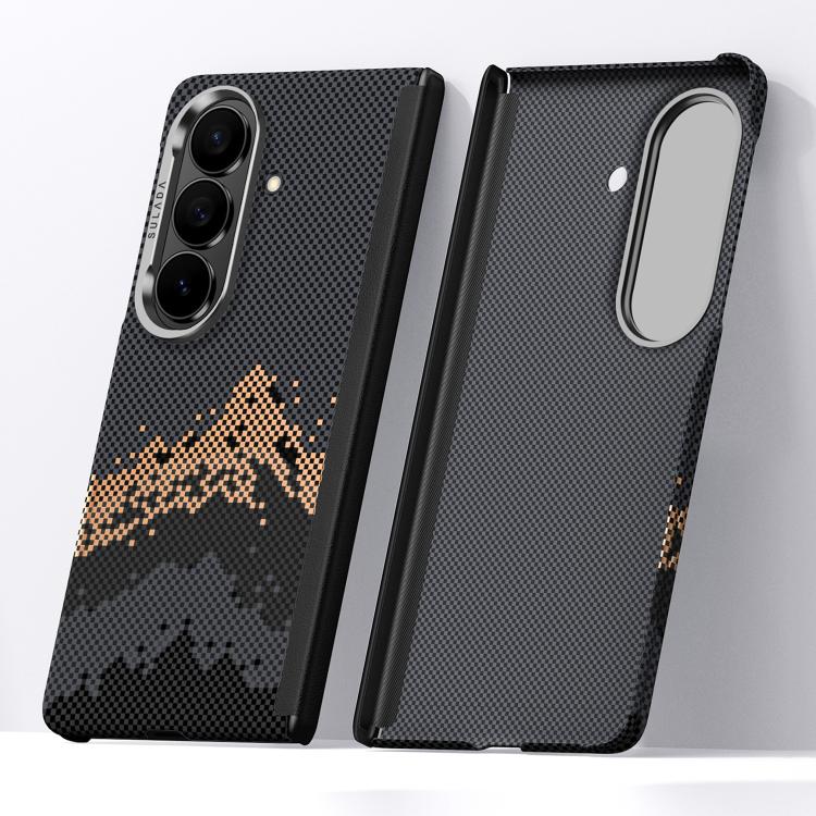 For Galaxy Z Fold7 5G SULADA Kevlar Pixel Grid Texture Skin Feel Phone Case(Black)