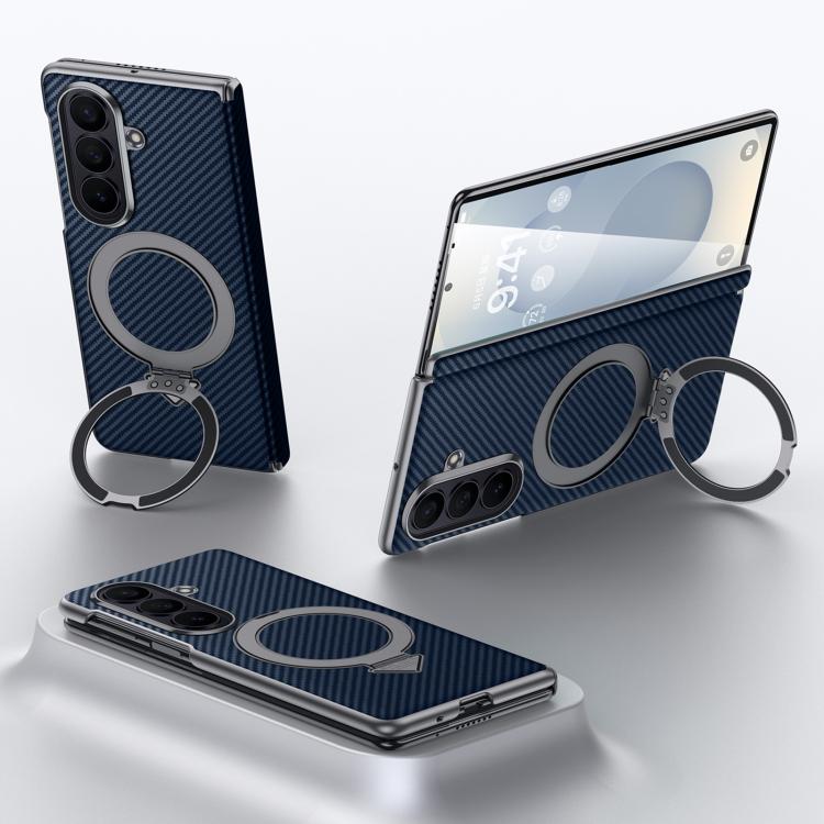 For Galaxy Z Fold8 Ultra 5G SULADA Kevlar Texture MagSafe Magnetic Holder Phone Case(Blue) — купить у Sunsky-online WW