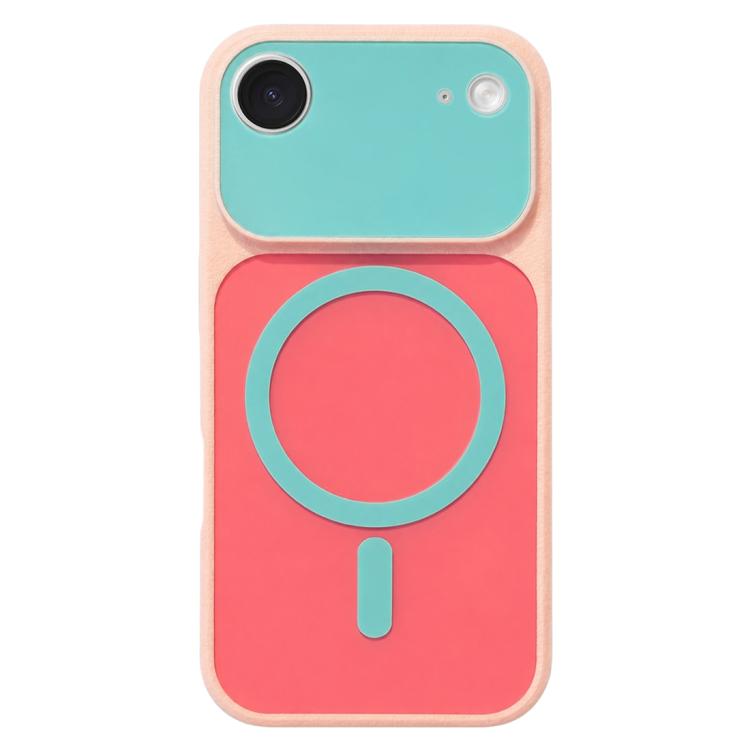 For iPhone Air Color Blocked Fruity PC Hybrid TPU Magnetic Phone Case(Ice Blue)