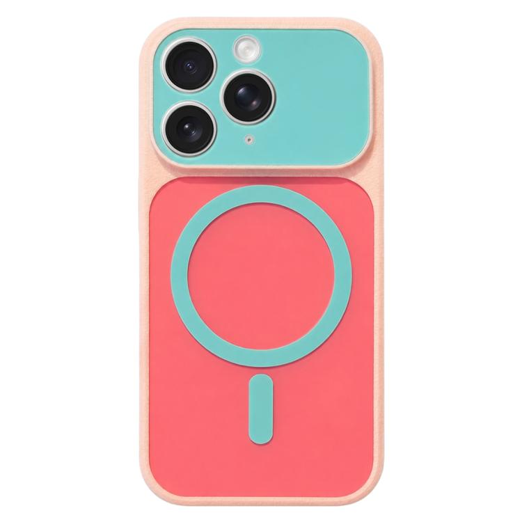 For iPhone 11 Pro Max Color Blocked Fruity PC Hybrid TPU Magnetic Phone Case(Ice Blue)