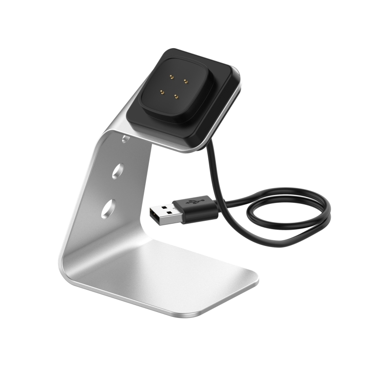 

For Fitbit Versa 3 / Fitbit Sence Aluminum Alloy Charger Holder with Chip Protection, Support Fast Charging(Silver)