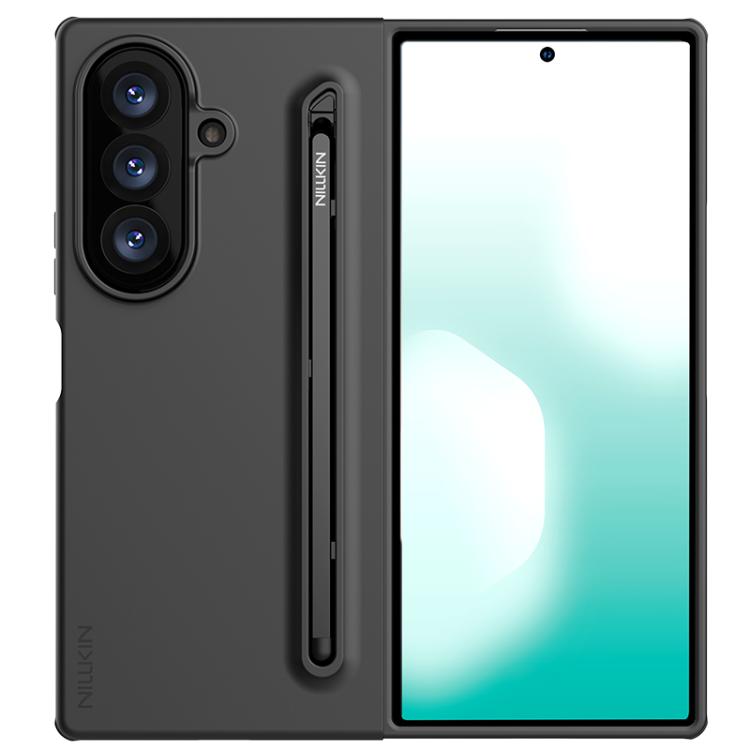 For Galaxy Z Fold8 Ultra 5G NILLKIN Fold Liquid Silicone PC Phone Case with Stylus(Black)