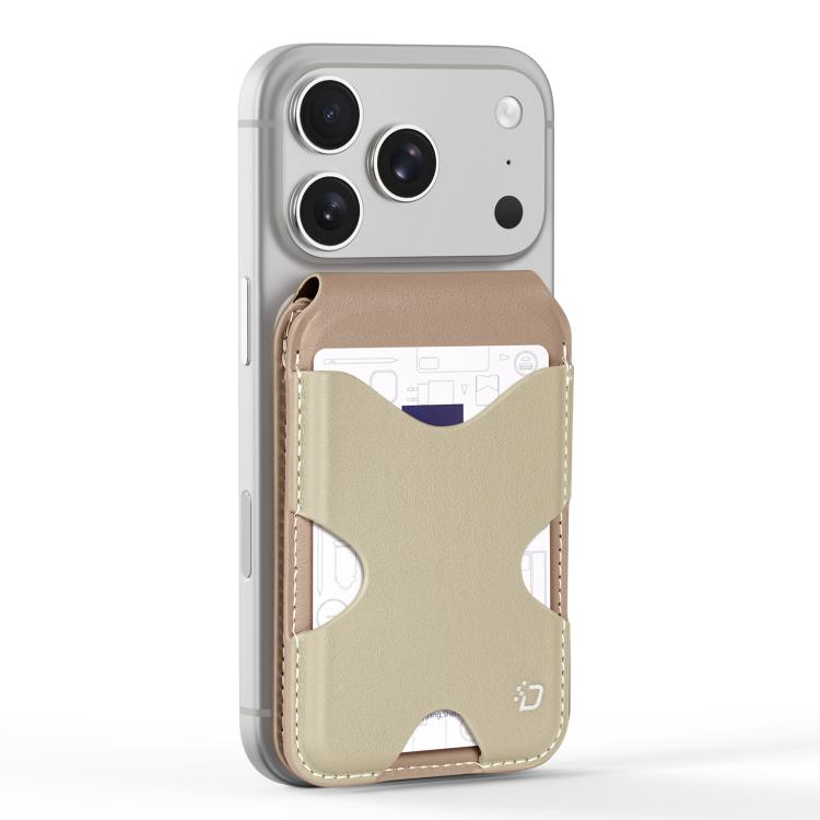 

DUX DUCIS PAPO Series Butterfly Style RFID Blocking Magnetic Wallet Card Holder(Khaki)
