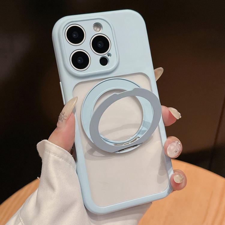 For iPhone 12 Pro Max Dopamine Rotation Pivot Holder Phone Case(Blue)