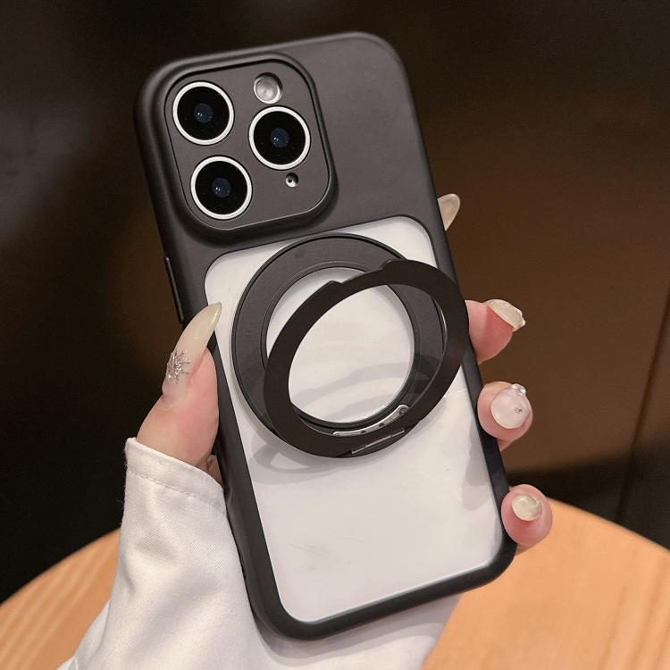 For iPhone 11 Pro Max Dopamine Rotation Pivot Holder Phone Case(Black)
