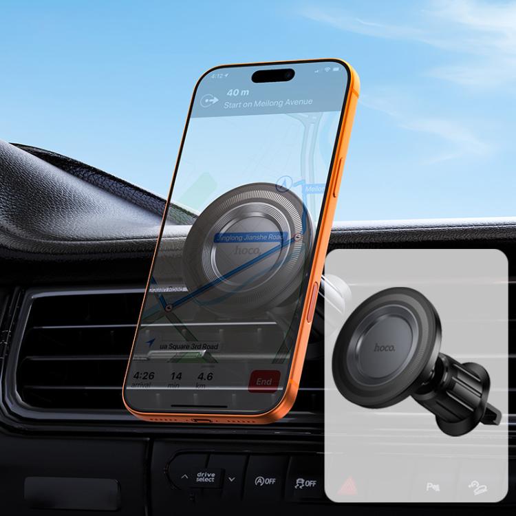 

HOCO H106 Carte Magnetic Car Holder Air Outlet Mount(Black Metal Grey)