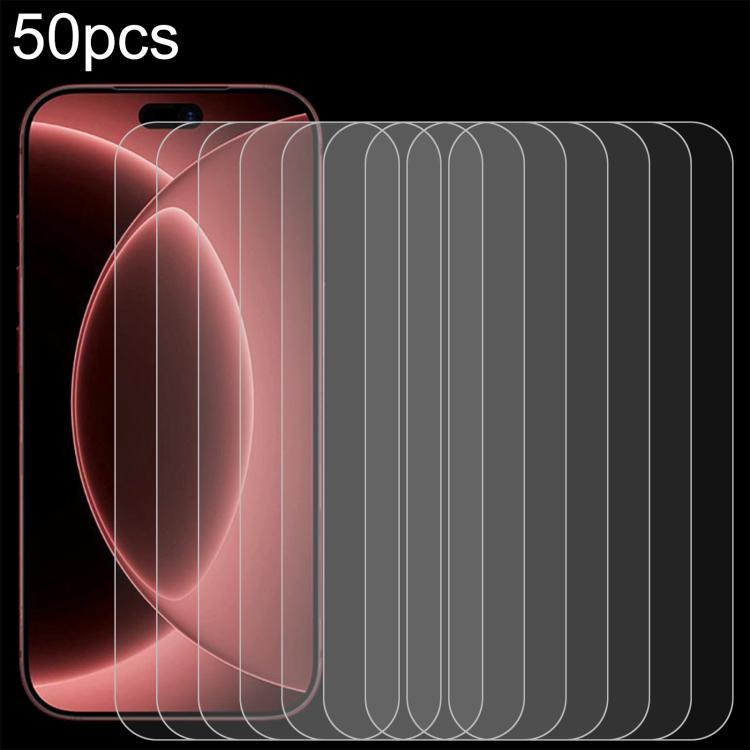 For iPhone 18 Pro Max 50pcs 0.18mm High Aluminum Tempered Glass Film