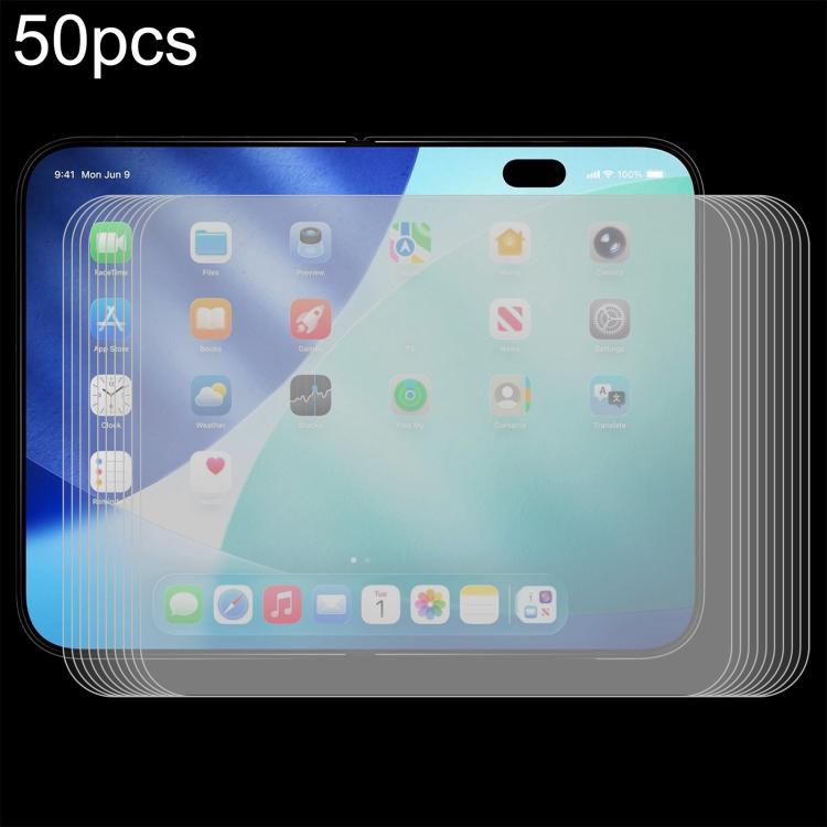 For iPhone Fold 50pcs 0.18mm High Aluminum Tempered Glass Film
