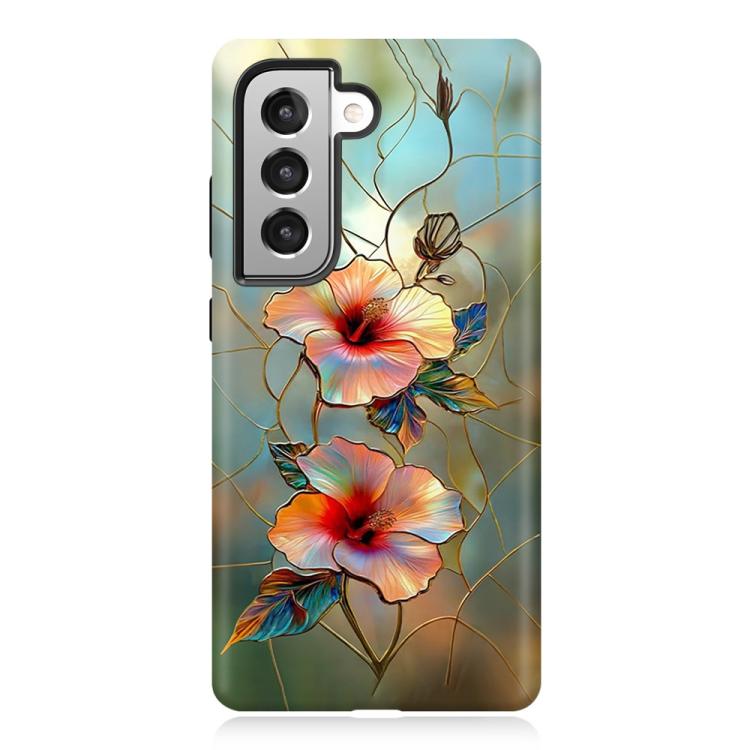 For Galaxy S22 5G Colorful Romantic Art Floral Phone Case(Hibiscus)