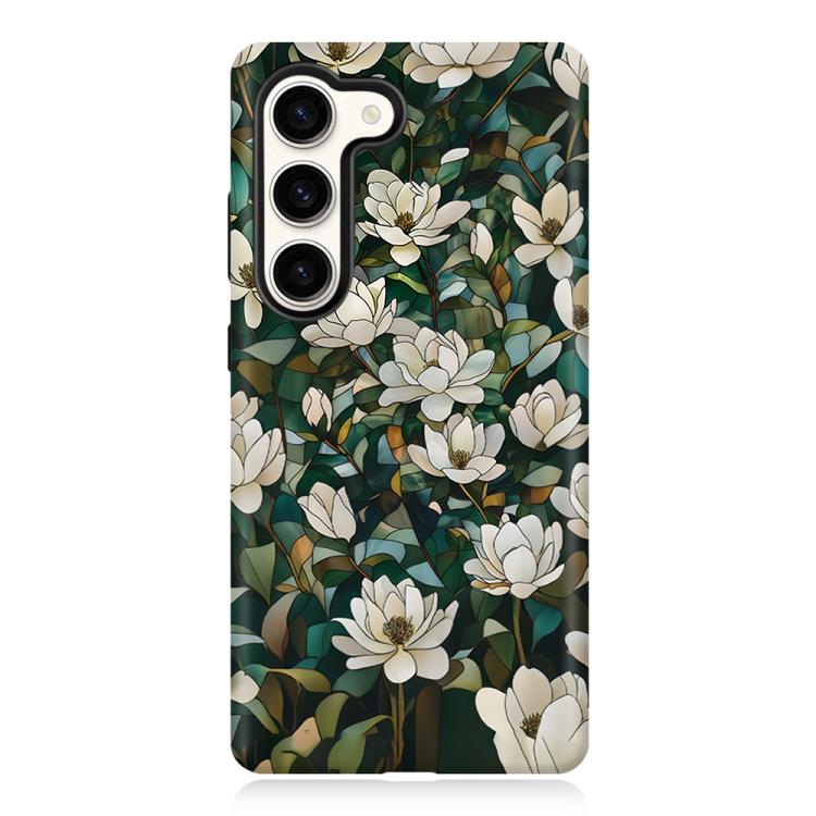 For Galaxy S23+ 5G Colorful Romantic Art Floral Phone Case(Jasmine Blooms)