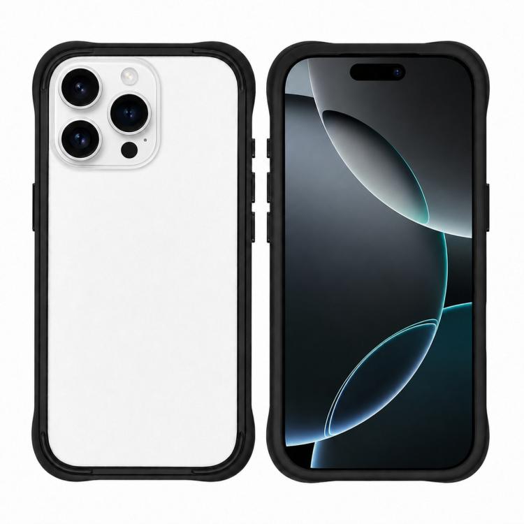 For iPhone 16 Pro Max Phone Silicone Frame Bumper Case(Black)