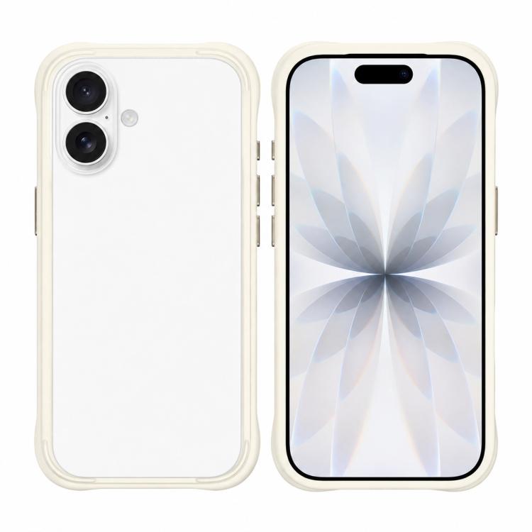For iPhone 18 Phone Silicone Frame Bumper Case(White)