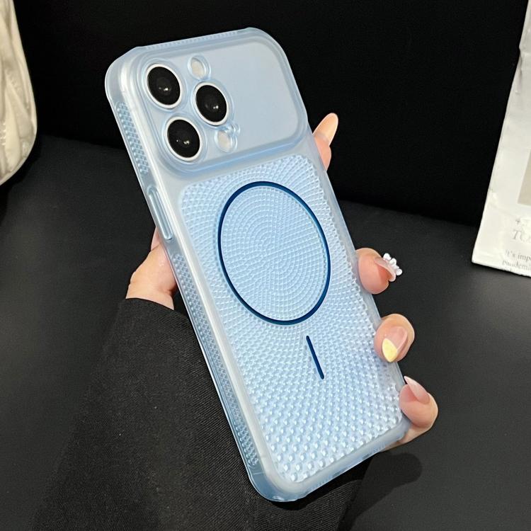 For iPhone 13 Pro Precision-cut Magnetic Ring Heat-Dissipating PC Phone Case(Translucent Blue) — купить у Sunsky-online WW