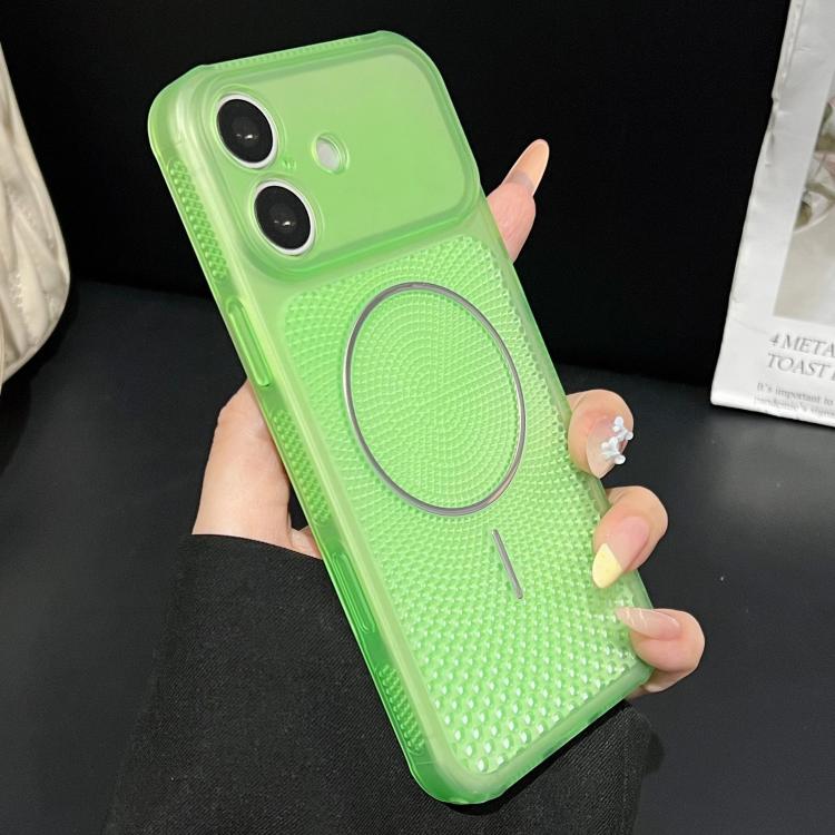 For iPhone 17 Precision-cut Magnetic Ring Heat-Dissipating PC Phone Case(Translucent Green) — купить у Sunsky-online WW