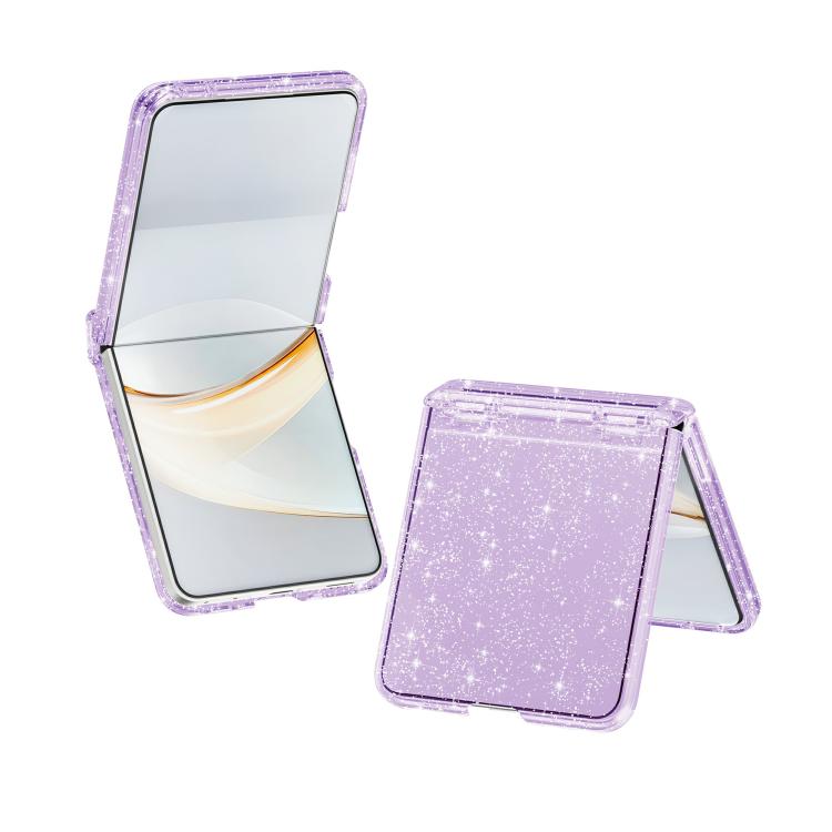 For Galaxy Z Flip8 5G Shockproof Terminator Glitter Powder Phone Case(Purple)